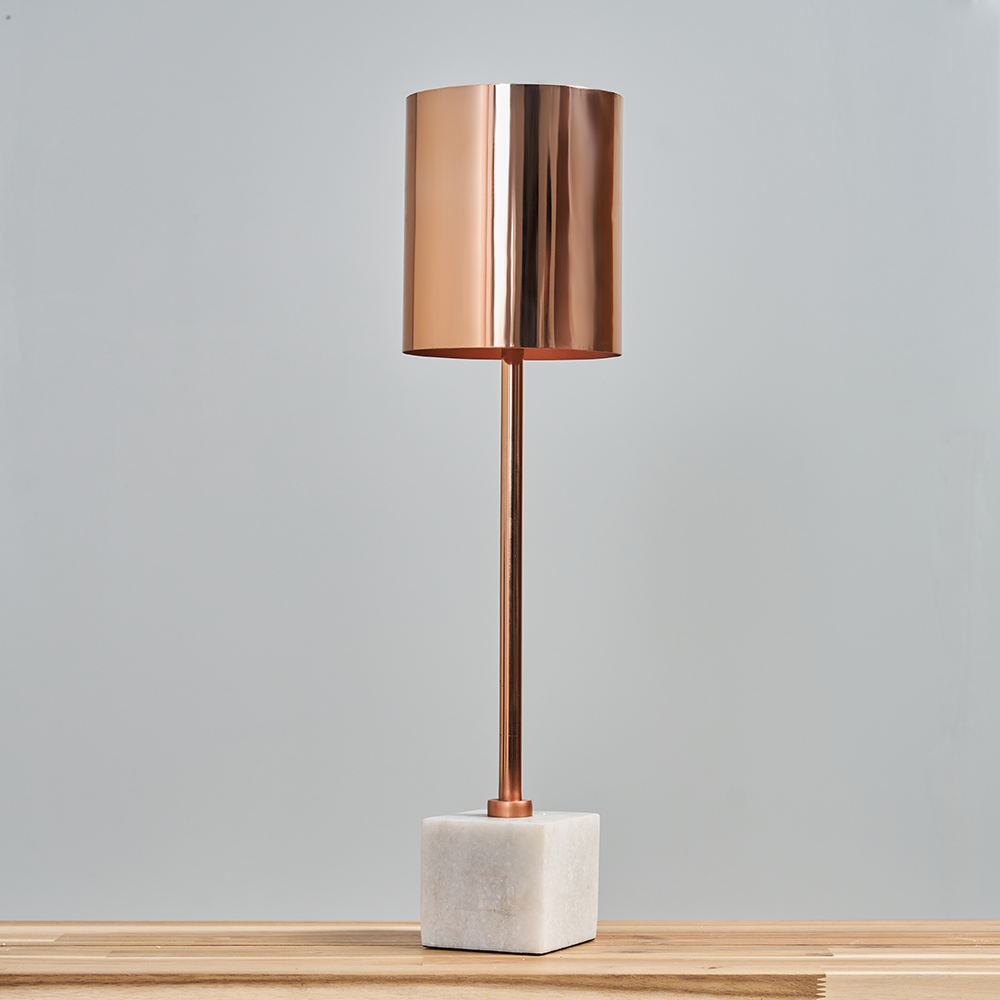 Eriksen Copper Table Lamp with Marble Base