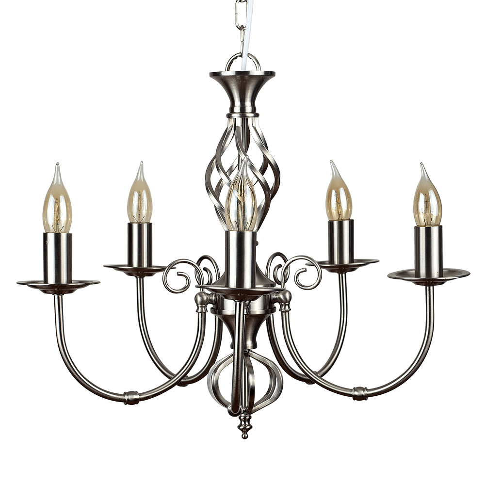 Memphis Twist 5 Way Ceiling Light in Brushed Chrome