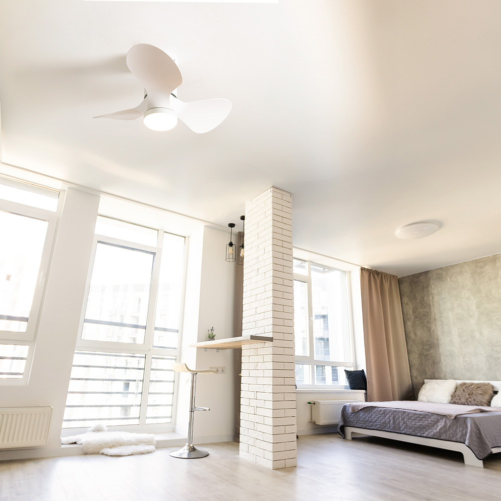 24 Inch 3 Blade Integrated LED Ceiling Fan with Remote Control in Matt White