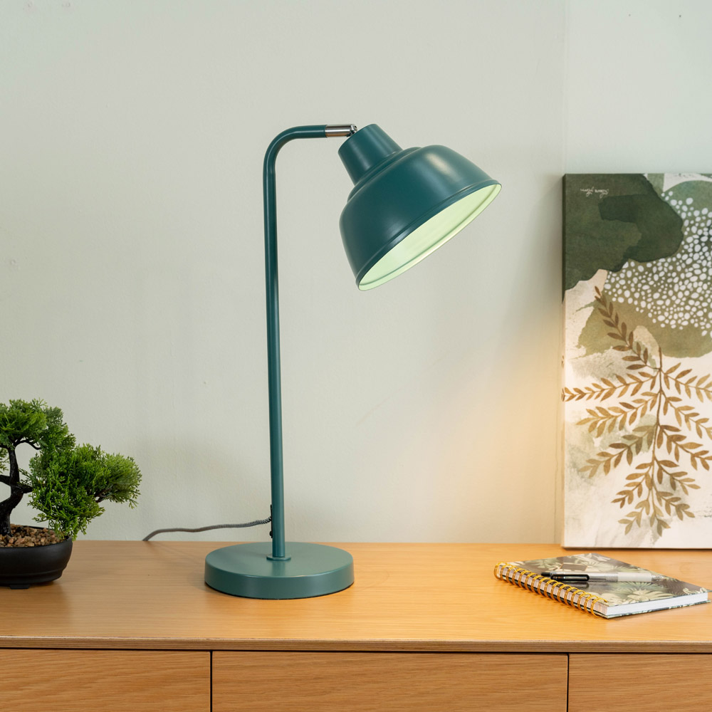 Morris Dome Shade Table Lamp in Teal