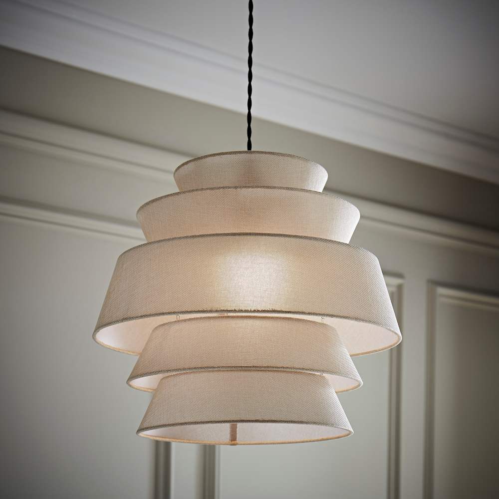 Valerie 5 Tier Natural Linen Pendant Shade