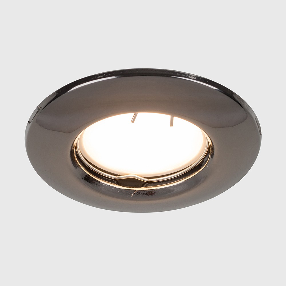 10 x MiniSun Non-Fire Rated Steel Fixed Downlights in Black Chrome