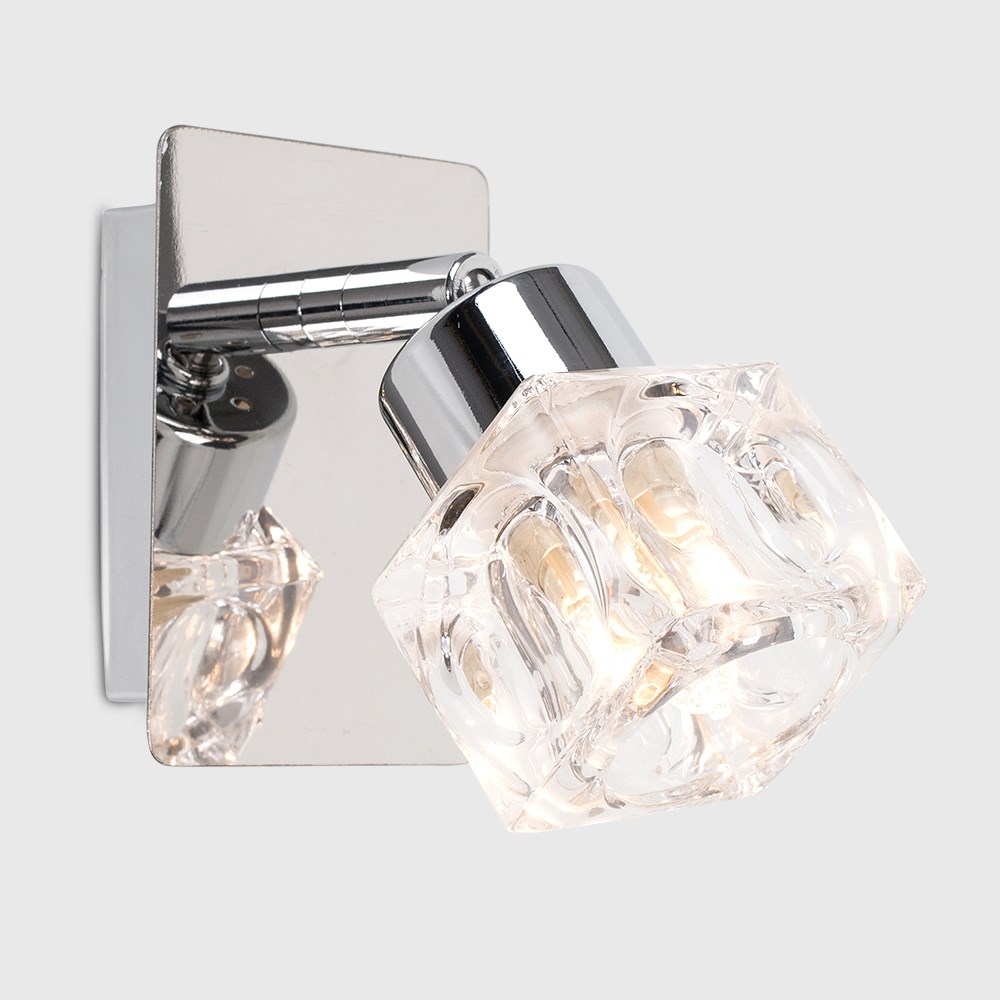 Pair of Ritz Chrome Ice Cube Style Wall Lights