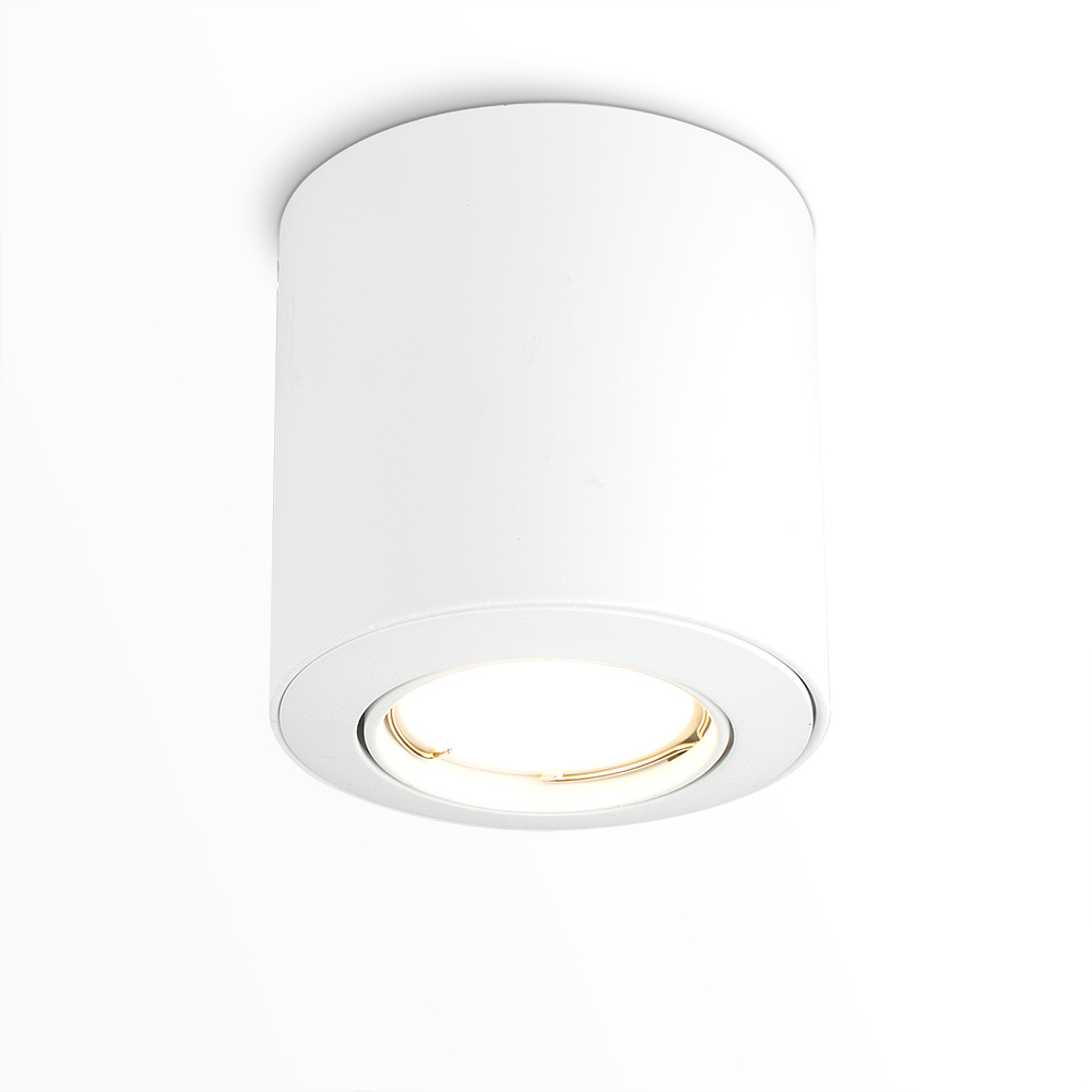 4 x Surface Non-Fire Rated Mounted Tiltable Downlights in White