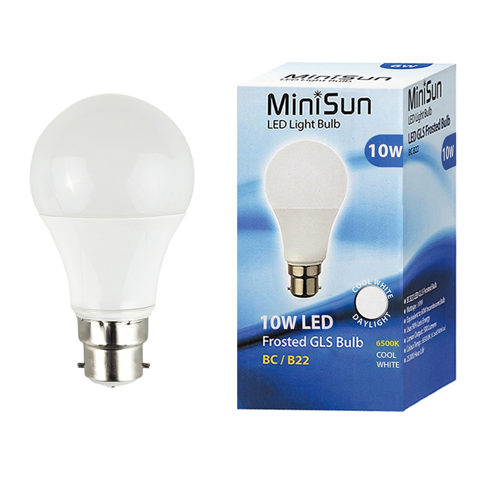 10 x 10W BC B22 Cool White LED GLS Bulbs