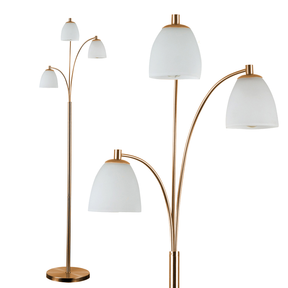 Dantzig Copper Floor Lamp with Dome Glass Shade