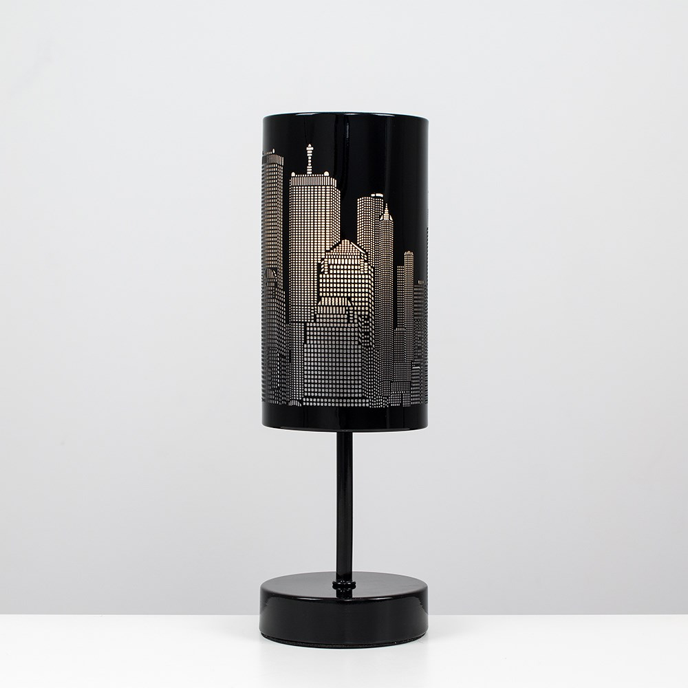 New York Black Skyline Stemmed Touch Table Lamp