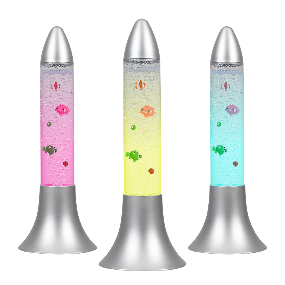 Colour Changing LED Bubble Table Lamp with Floating Fish