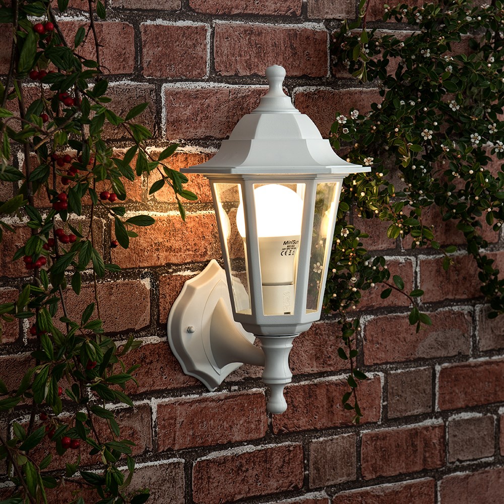 Mayfair IP44 Outdoor Up Down Wall Lantern in White