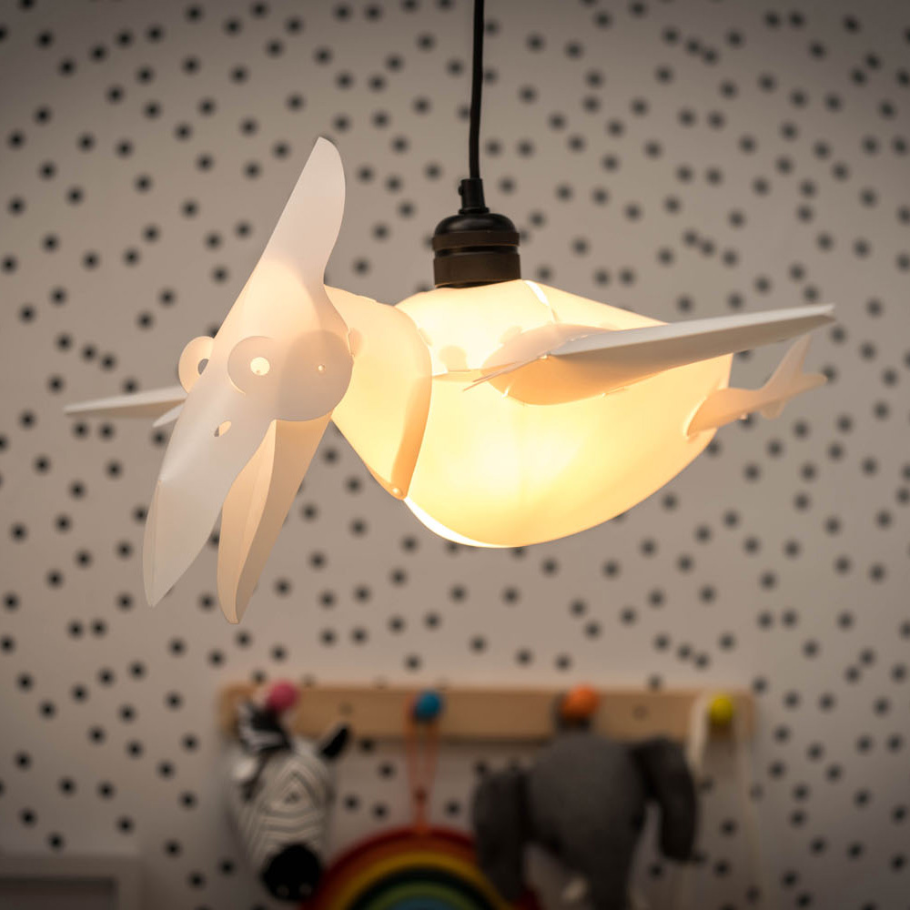 Childrens Pterodactyl Pendant Shade in White