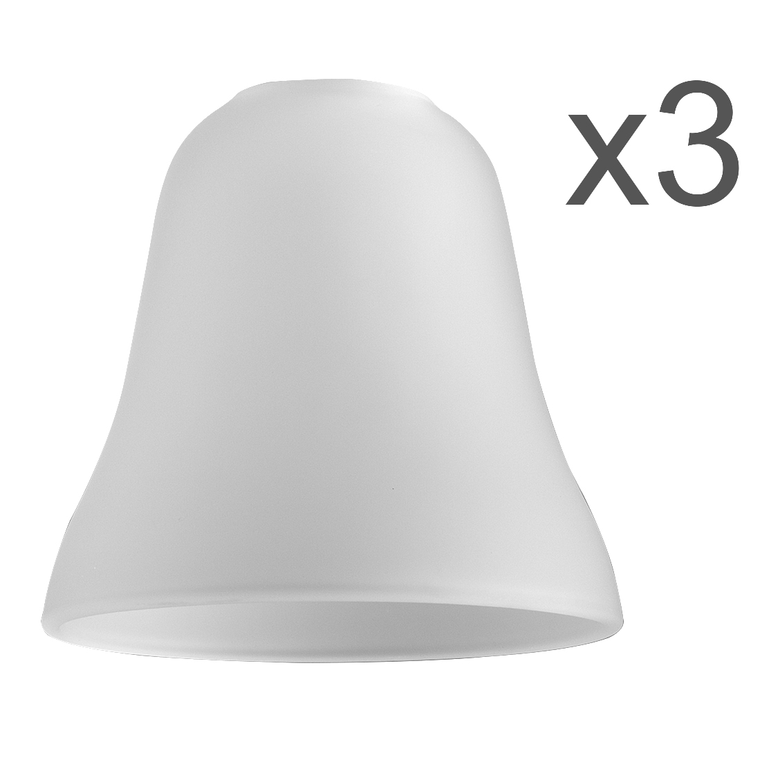  Pack of 3 Bell shaped shades in frosted glass finish 19698 5016529196983