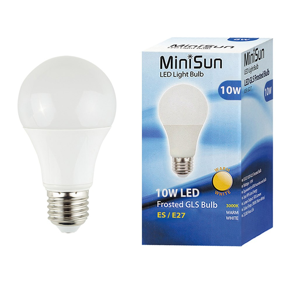  MiniSun 10W ES/E27 GLS Bulb In Warm White 19954 5016529199540