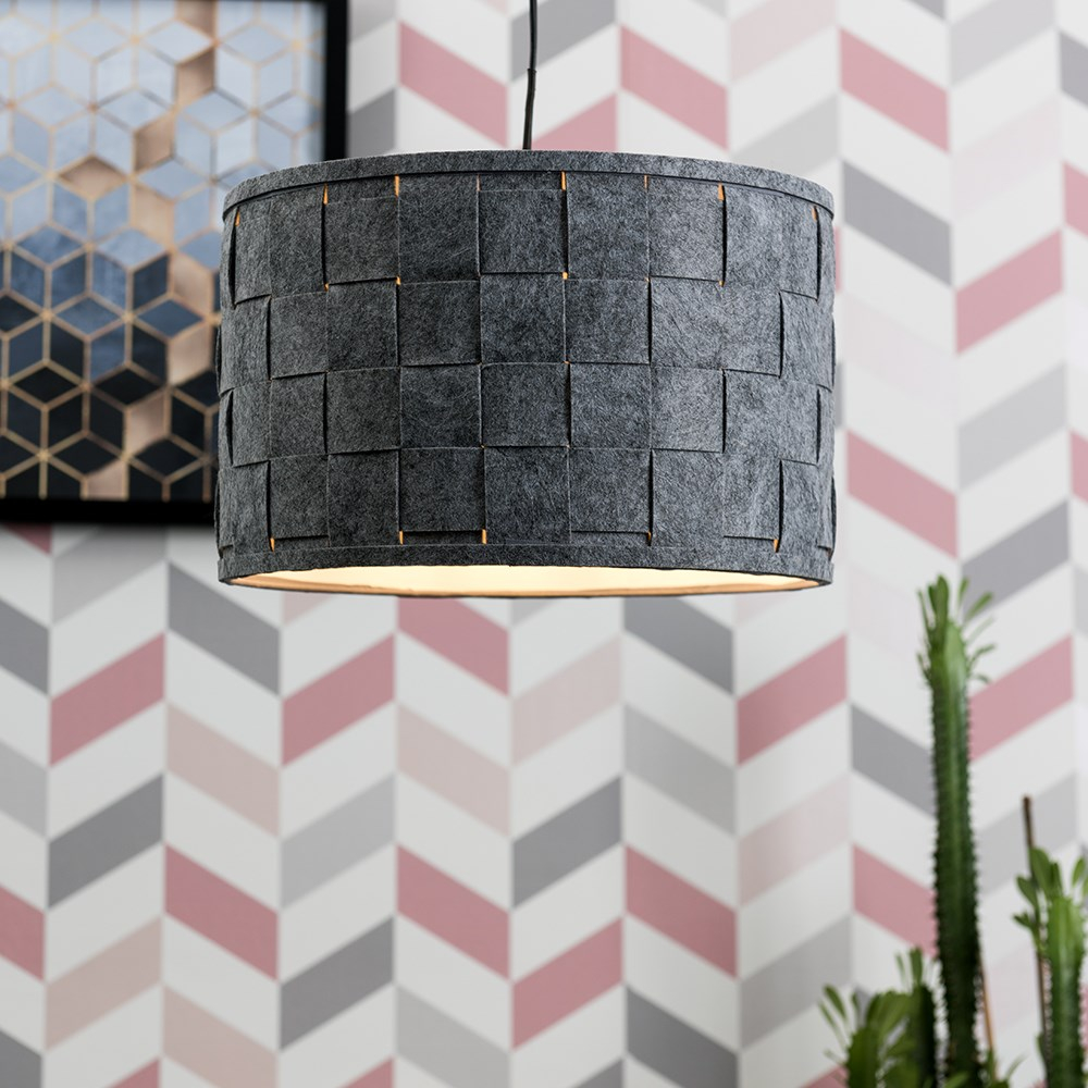 Large Monza Weaved Pendant Shade in Grey