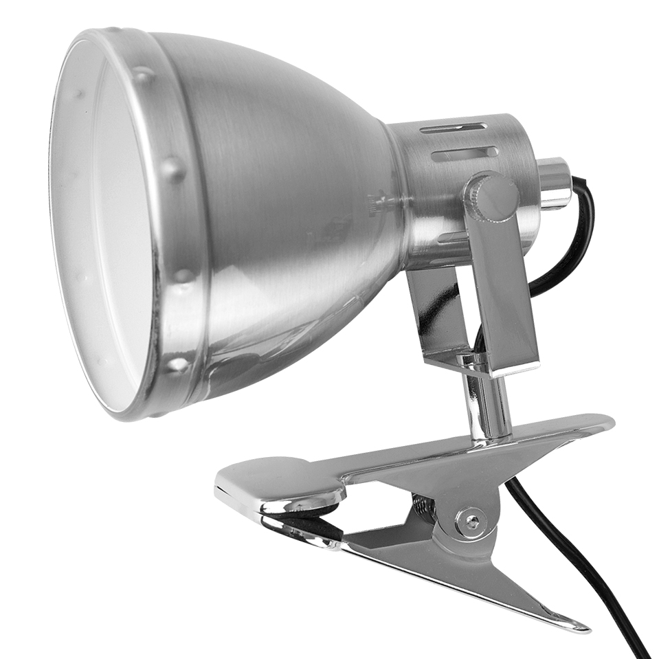 Portishead Brushed Chrome Clip-on Spotlight Lamp
