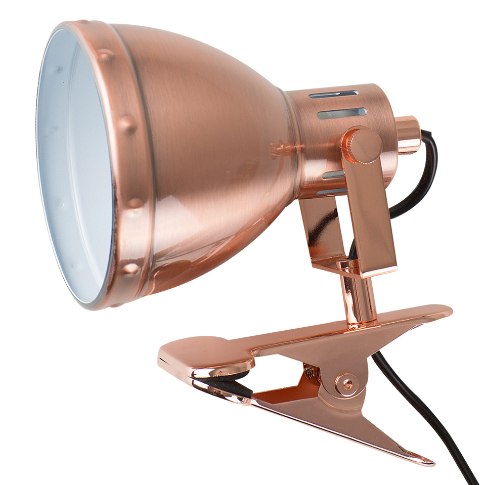 Portishead Copper Clip-on Spotlight Lamp