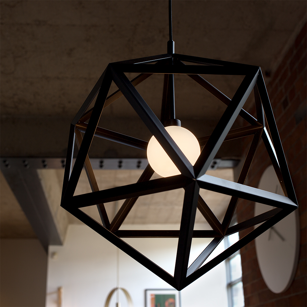Cubik Pendant Ceiling Light in Matt Black