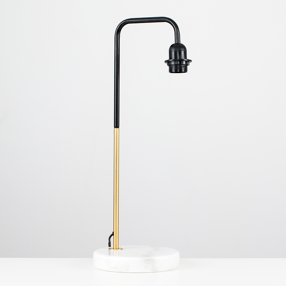 Talisman Black and Gold Table Lamp with White Marble Base