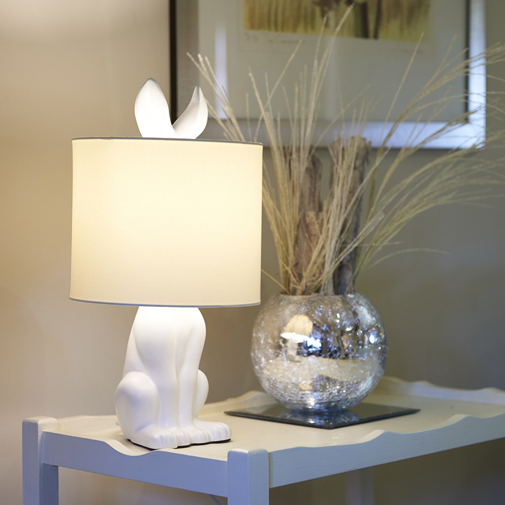 Lepus White Ceramic Hare Table Lamp