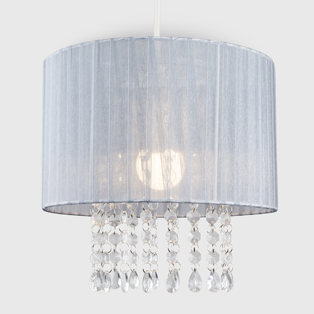Oba Pendant Shade in Grey with Acrylic Droplets