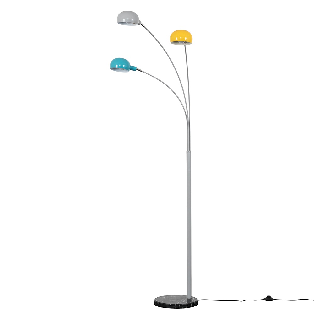 Curva Cool Grey Floor Lamp With Multi, Floor Lamp Multi Color Shades