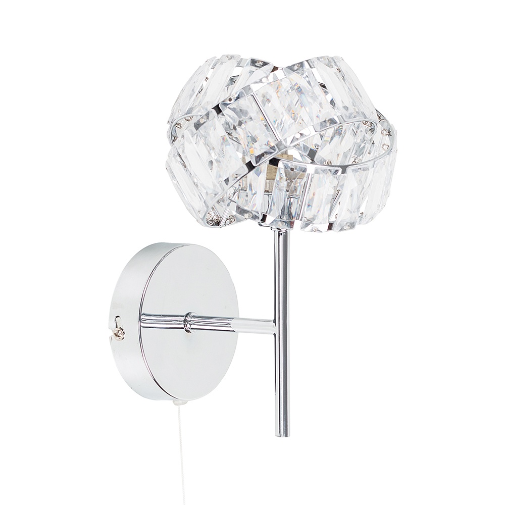 Hudson Chrome Wall Light with Pull Switch