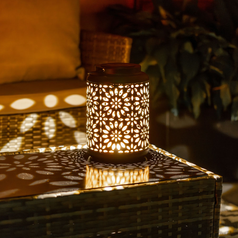 IP44 LED Moroccan Floral Solar Lantern