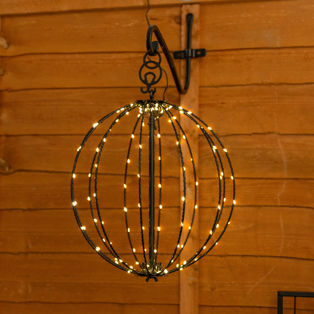 IP44 LED Metal Wire Solar Hanging or Stake Sphere Light