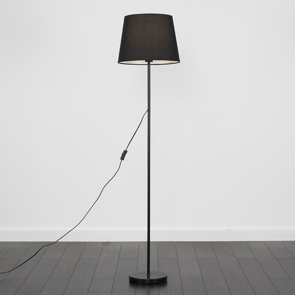 Charlie Black Floor Lamp with Black Aspen Shade