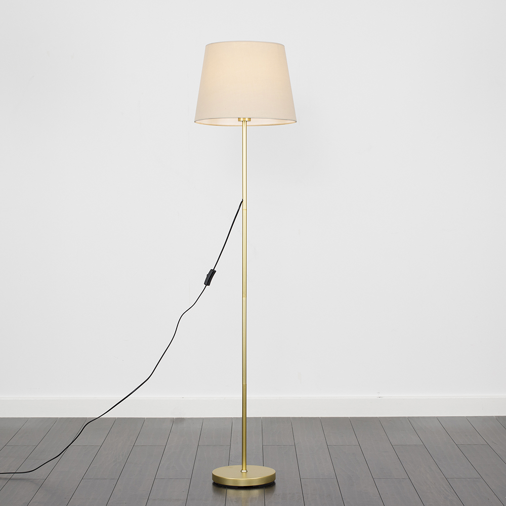 Charlie Gold Floor Lamp with Beige Aspen Shade
