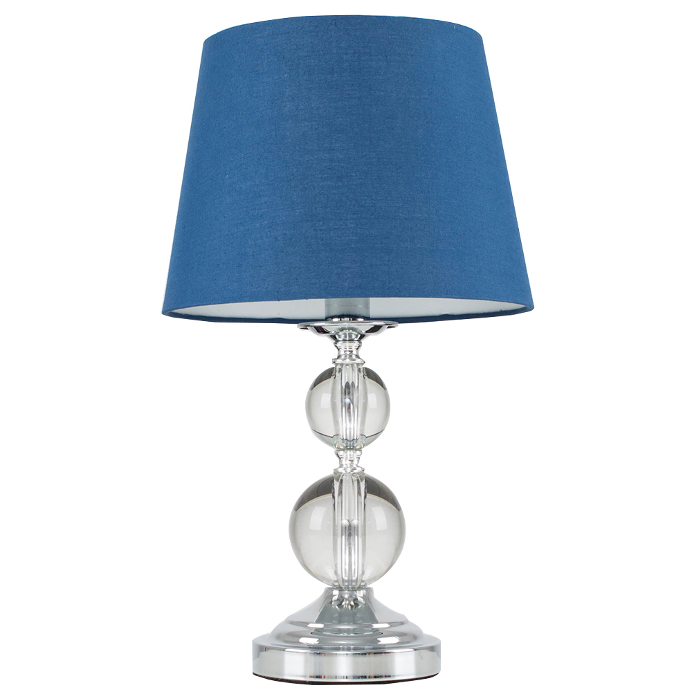 Gatto Touch Table Lamp with Navy Blue Tapered Shade