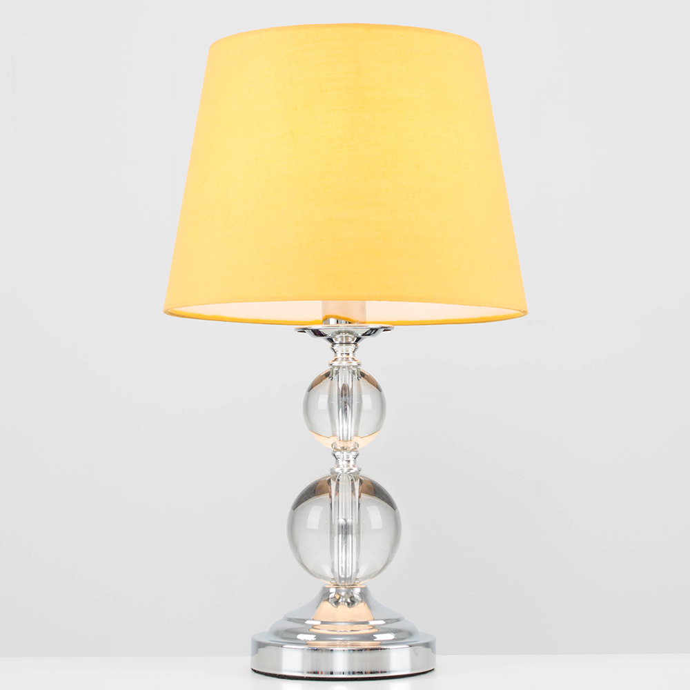 Gatto Touch Table Lamp with Mustard Tapered Shade