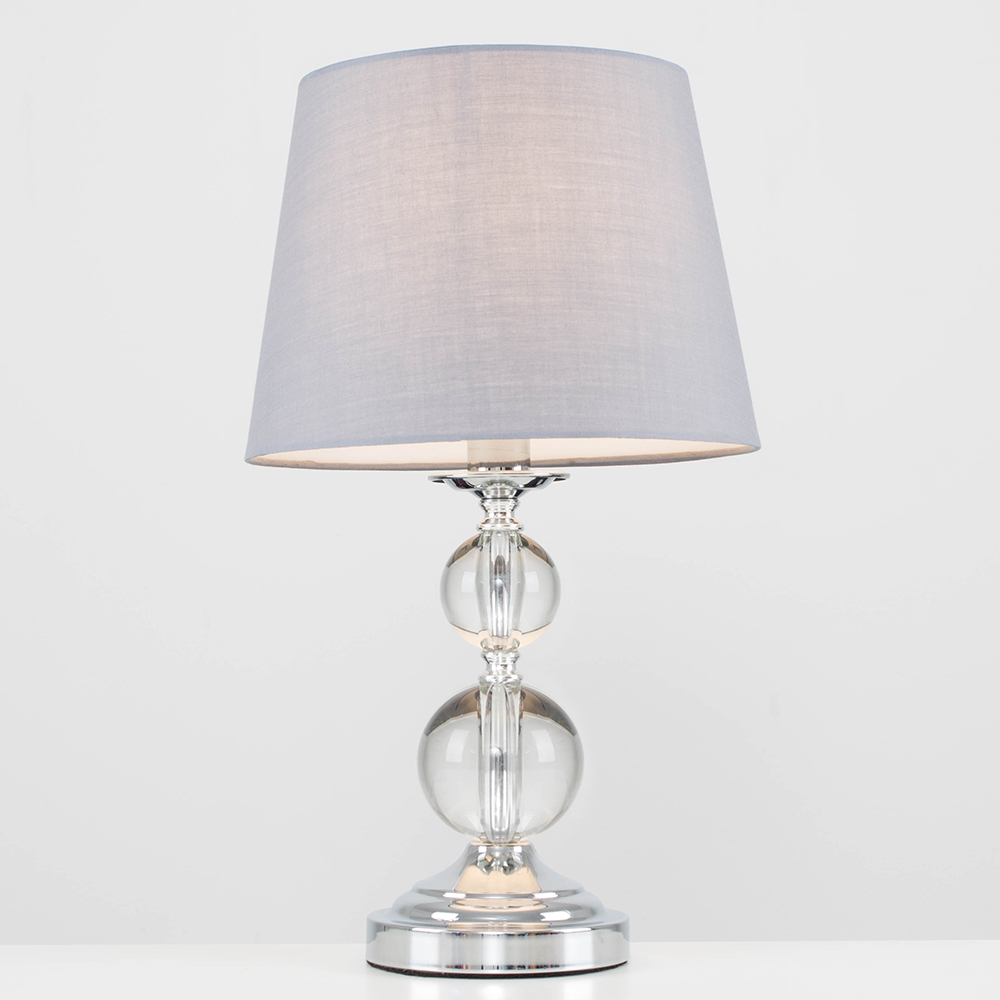 Gatto Touch Table Lamp with Grey Tapered Shade