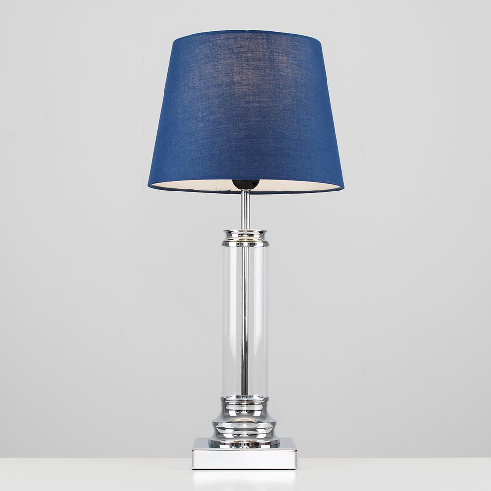 Knowles Touch Table Lamp with Navy Blue Aspen Shade