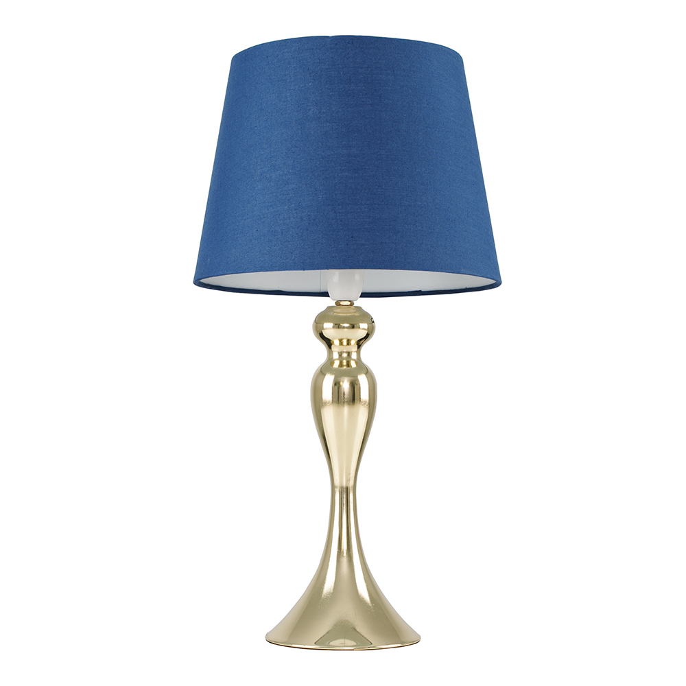 Faulkner Gold Table Lamp with Navy Blue Aspen Shade