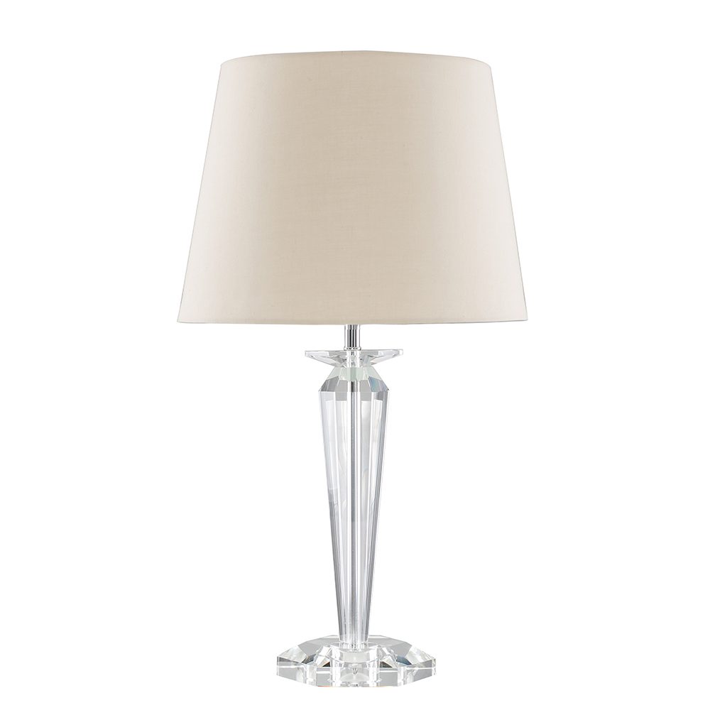 Davenport K9 Crystal Table Lamp with Beige Aspen Shade