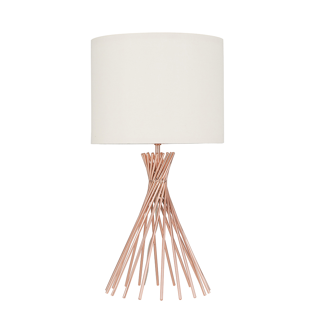 Gorforth Copper Table Lamp With Dusty, Modern Table Lamp Shades Uk