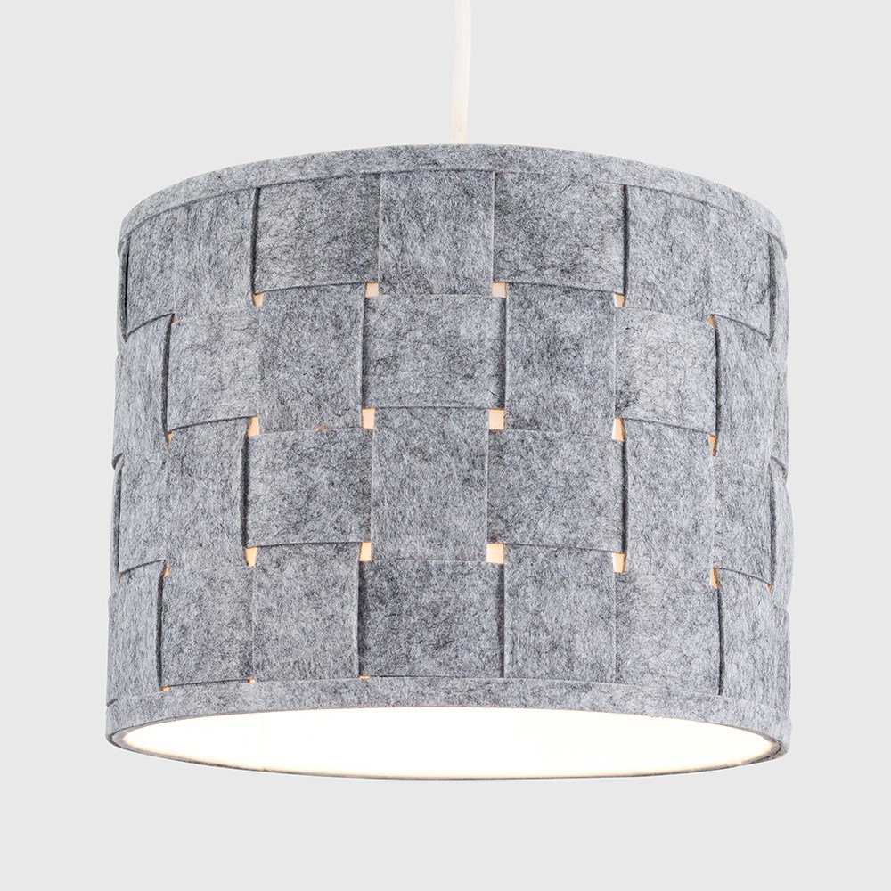 Pair of Small Monza Weaved Pendant Shades in Grey