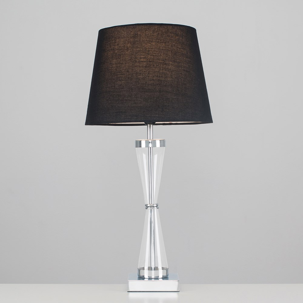 Bishop Chrome Table Lamp with Black Aspen Shade