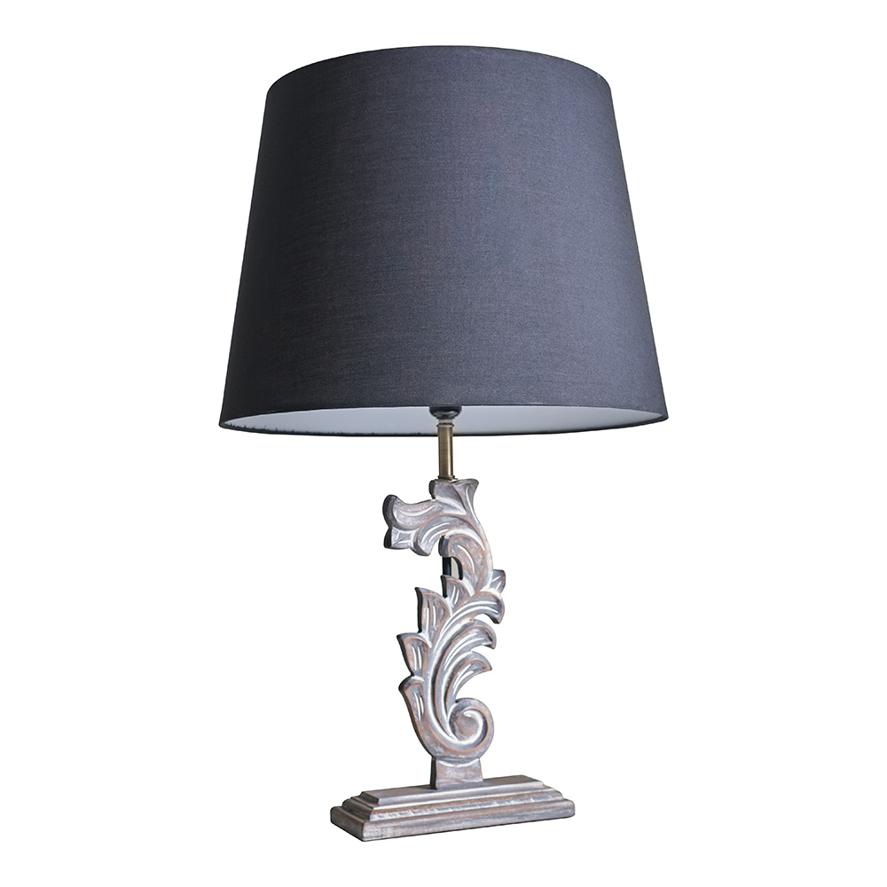 Garland Distressed White Table Lamp with Black XL Aspen Shade