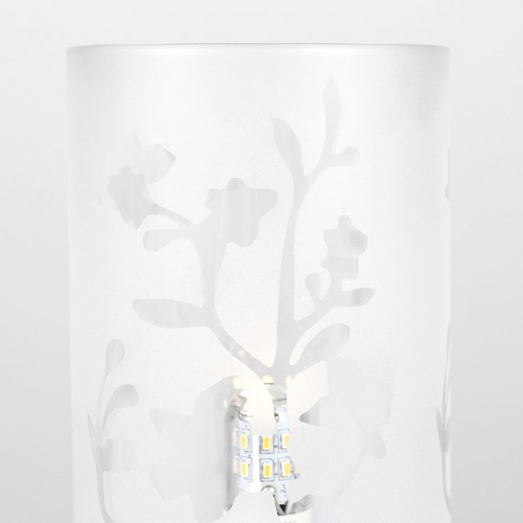 Flourette Cylinder Touch Table Lamp H19cm 14607 Glass Floral NEW I 