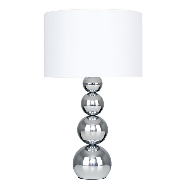 Large Marissa Chrome Table Lamp With, Large Black And Chrome Table Lamps
