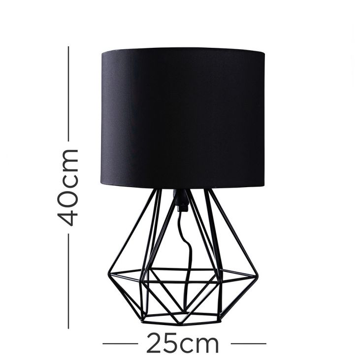 Angus Black Geometric Table Lamp With, Triangle Table Lamp Black And White