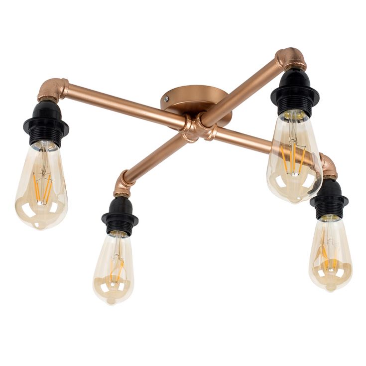 Luiggi 4 Light Copper Semi Flush Ceiling Light Value Lights