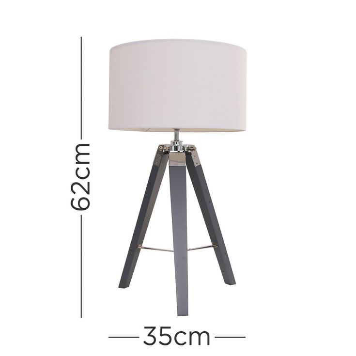 Clipper Grey Table Lamp White Reni, Large White Table Lamp Shades Uk