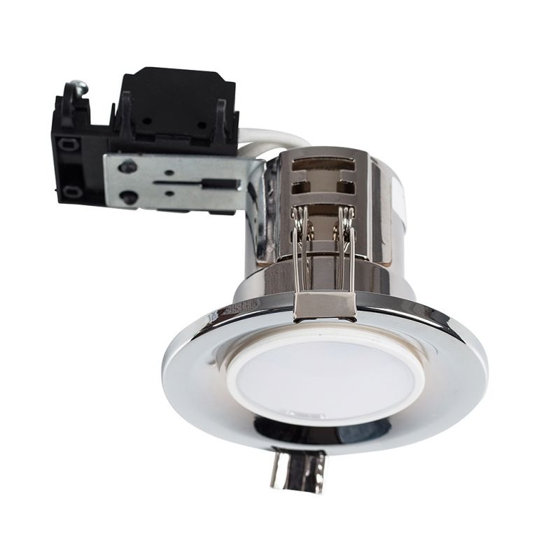 MiniSun Fire Rated GU10 Gloss White Tiltable Ceiling Recessed Downlight 