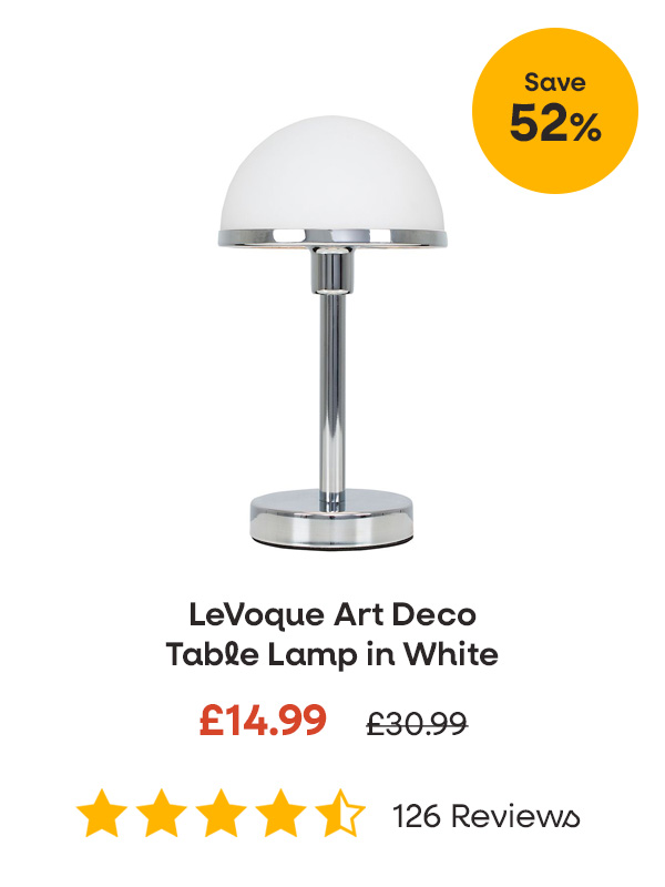 LeVoque Art Deco Table Lamp in White