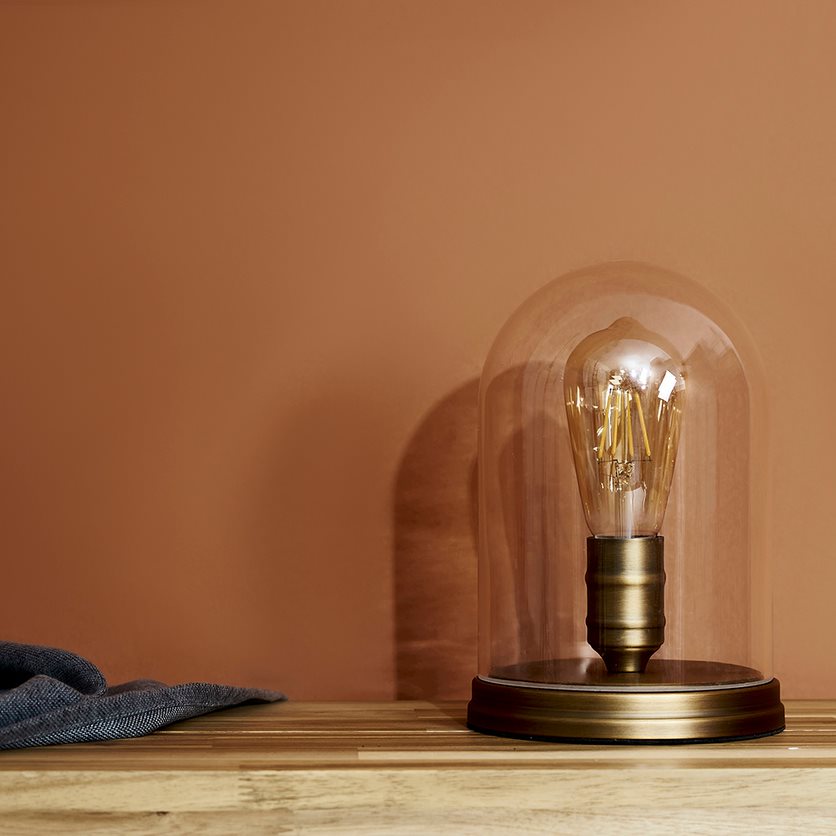 Antique Thomas Edison Industrial Table Lamp in Aged Brass